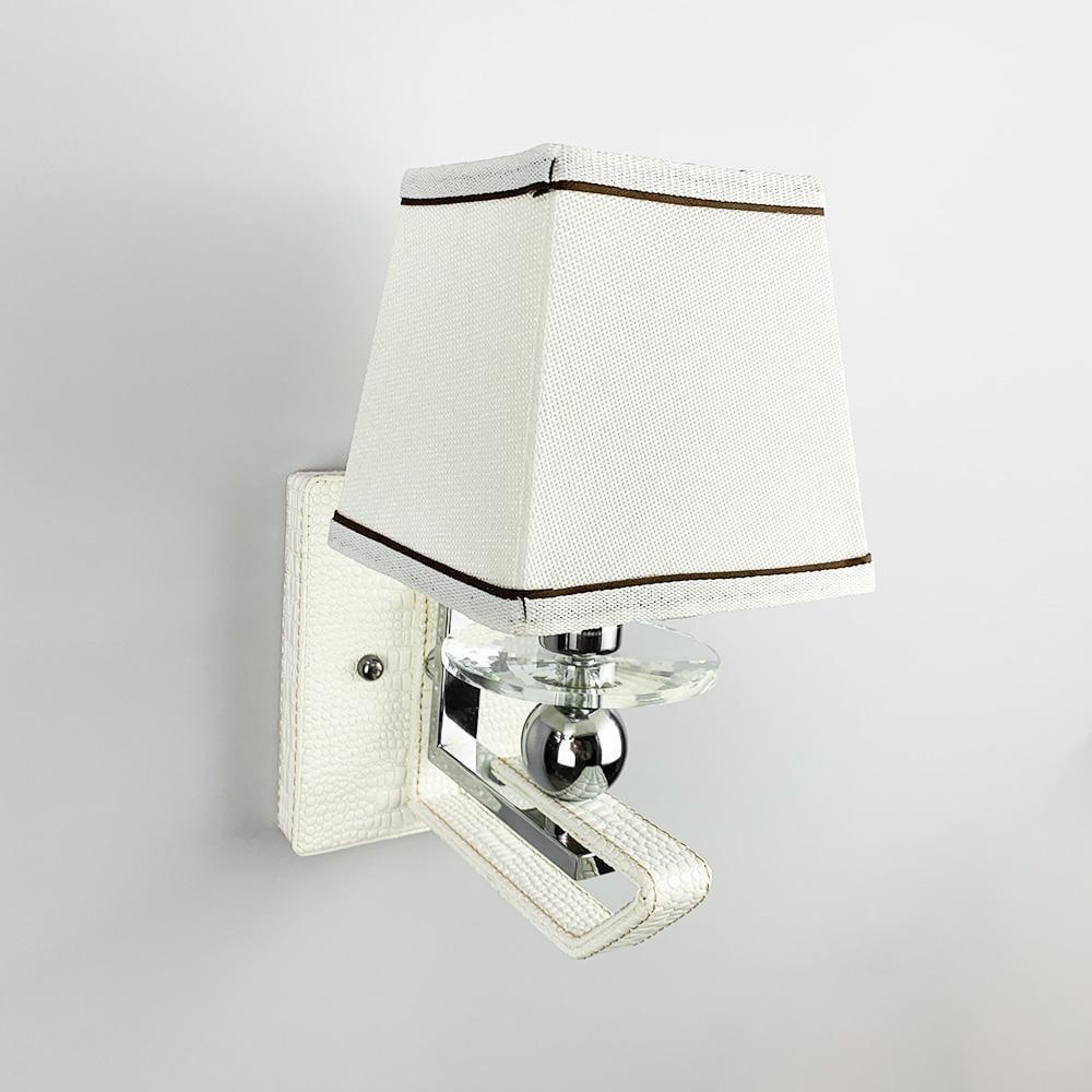 Бра Line.F S 1449/1 WH с классическим тканевым абажуром и экокожей (2951_6110)