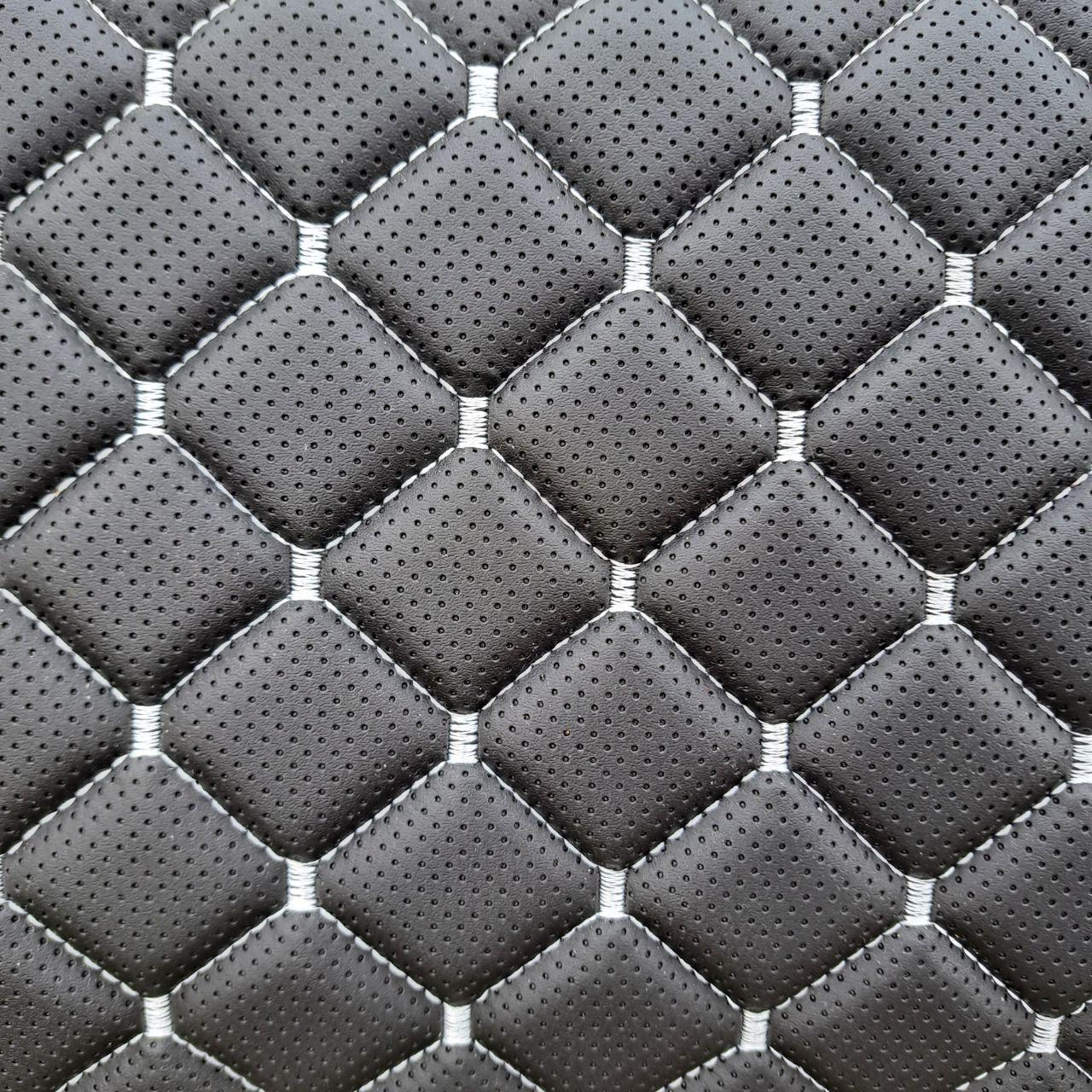 Органайзер автомобильный в багажник с перфорированной эко-кожи M 50x30x30 см Черный с белым (54f2b5c2) - фото 2