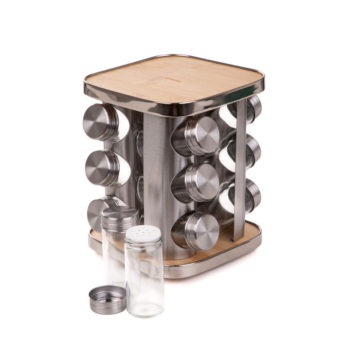 Набор емкостей для специй Homla MONROY 22х17х17 см 12 шт. Серебристый (231603)