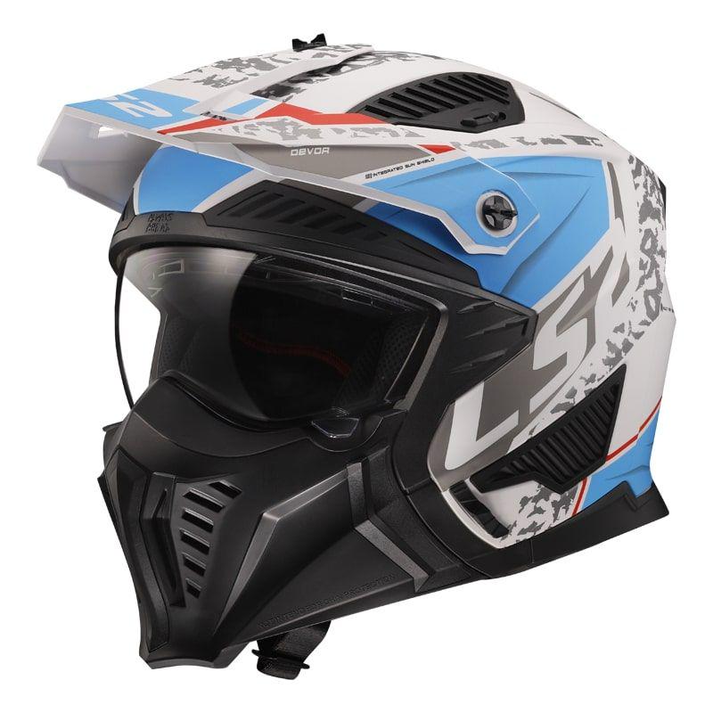 Мотошлем LS2 OF606 Drifter Devor L Matt White/Blue (26141)