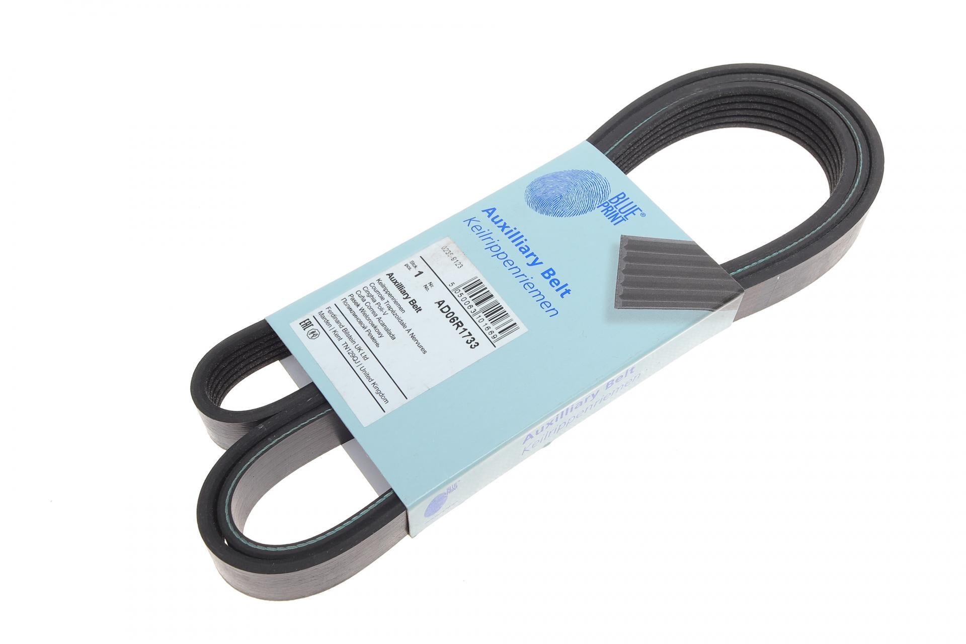 Ремень генератора BLUE PRINT BMW 3 / Audi A6 1.8i/2.7i 00-/ Toyota Avensis 1.6-1.8 00-08/ Ford Fiesta 1.3 95-03 (AD06R1733)