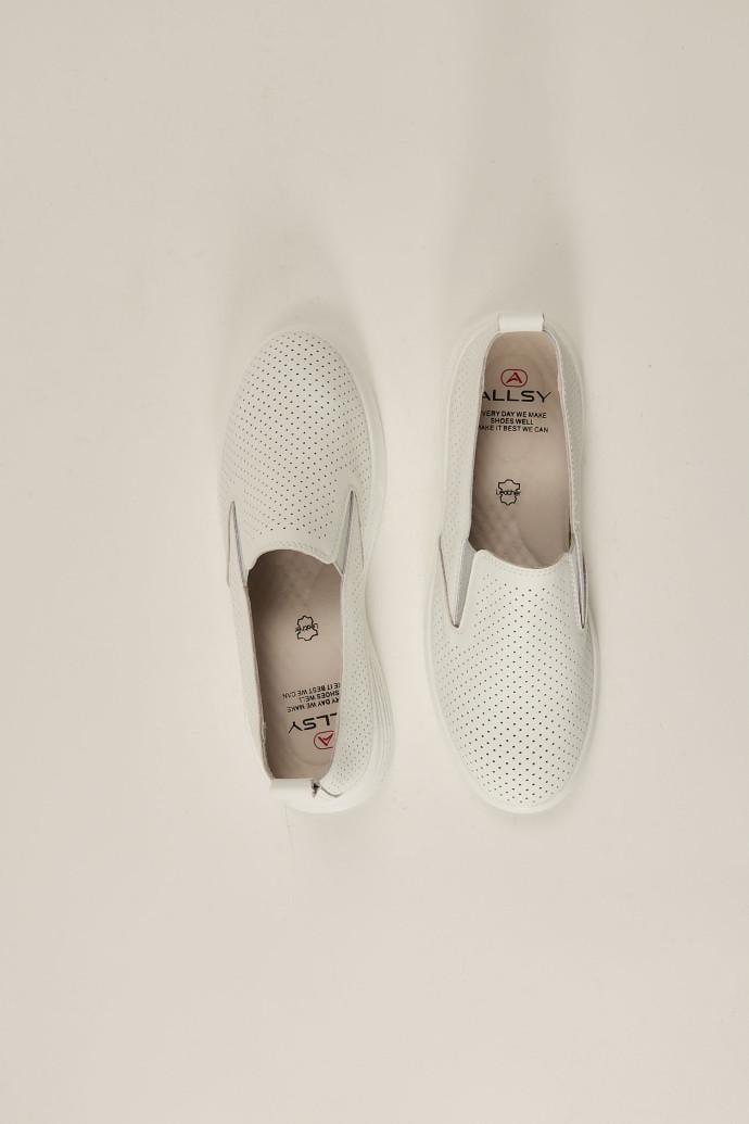 Мокасины женские ALLSY кожаные р. 37 Белый (195360) - фото 4 Мокасины женские ALLSY кожаные р. 37 Белый (195360) - фото 4