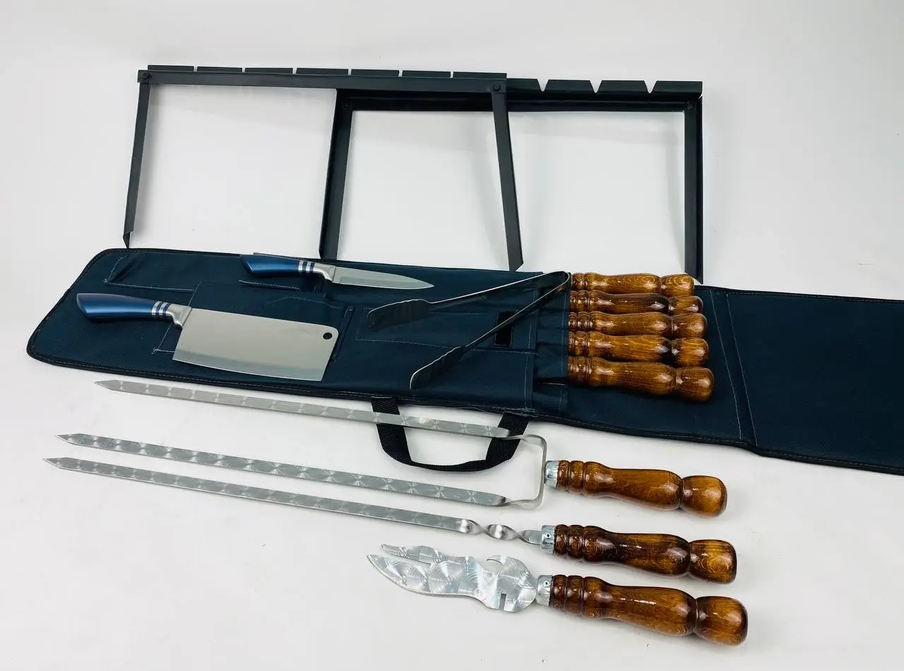 Набір шампурів у м'якому чохлі Приклад №2 з нержавіючої сталі (2-10-NB-2233) - фото 6 Набір шампурів у м'якому чохлі Приклад №2 з нержавіючої сталі (2-10-NB-2233) - фото 6