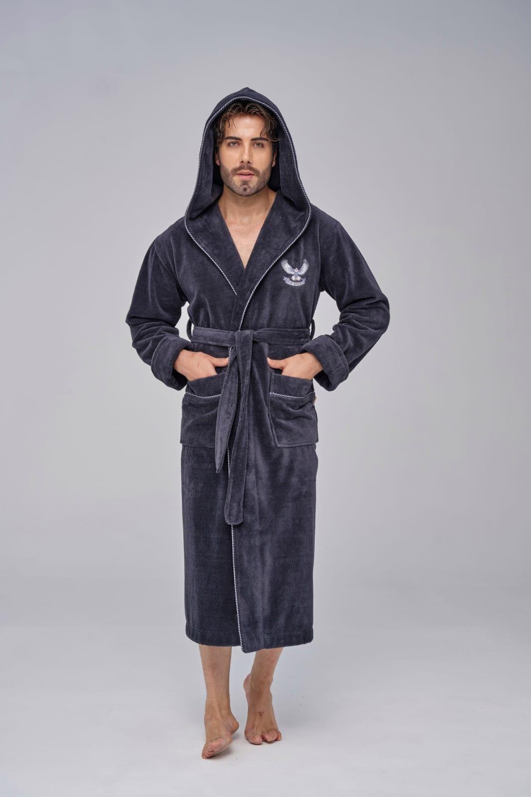 Халат мужской Nusa 1520 хлопок/бамбук antrasite XXXL Серый (2000022283314)