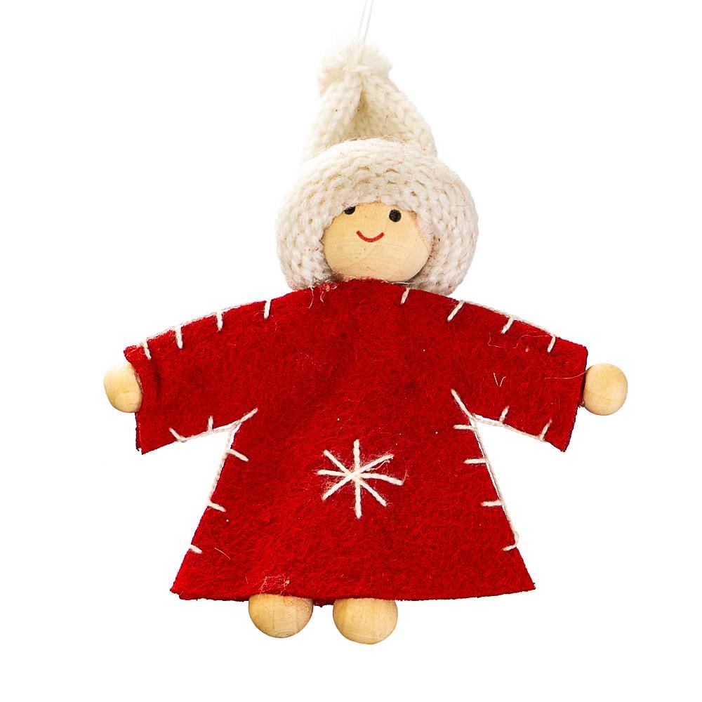 Мягкая новогодняя игрушка на елку Elisey Девочка в белой шапке (NH-106-K-182)
