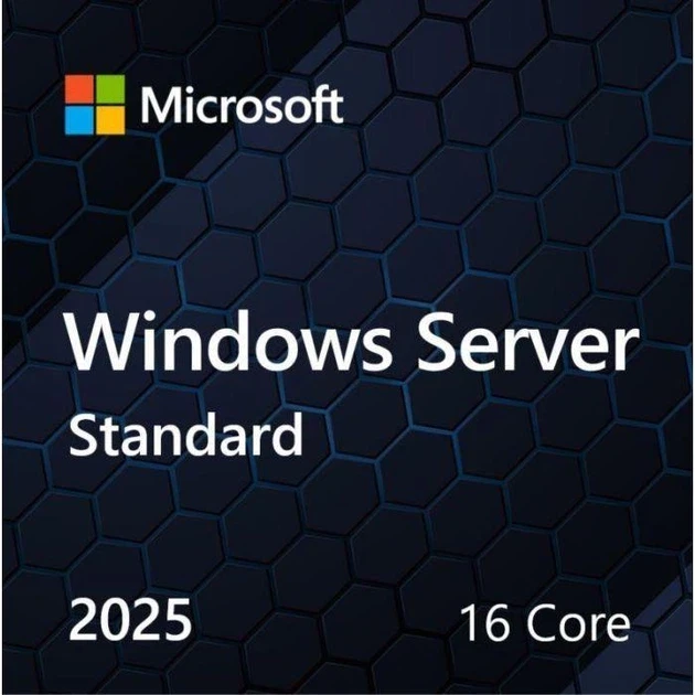 Операційна система Windows Server 2025 Standard 64Bit 16 Core OEM DVD версія для збирачів ПК (EP2-25187)