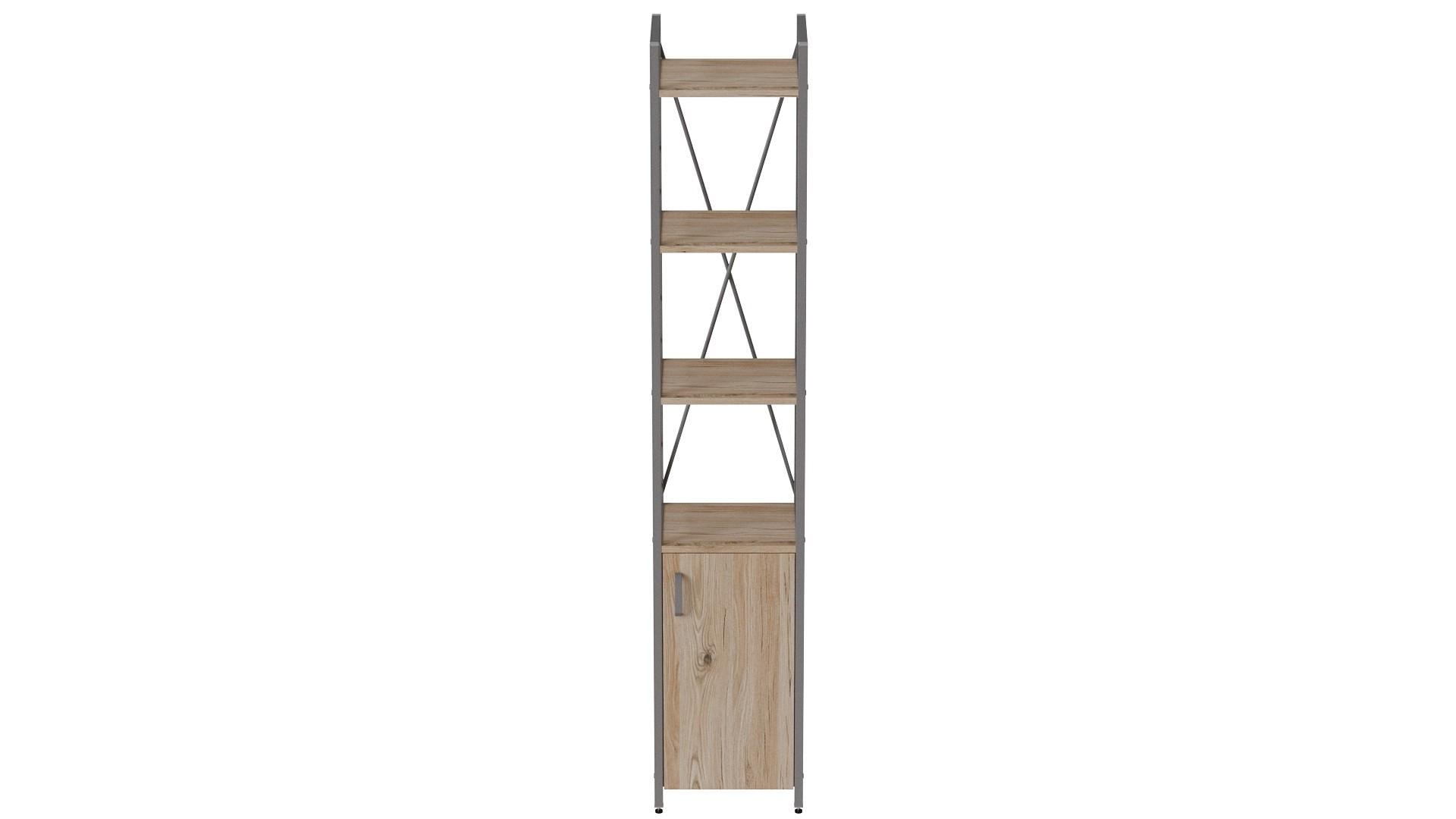 Этажерка Ferrum-decor Коннект 4/34 с тумбой ДСП 179x34x28 см Серый/Дуб Сан-Марино (FRD-104478)