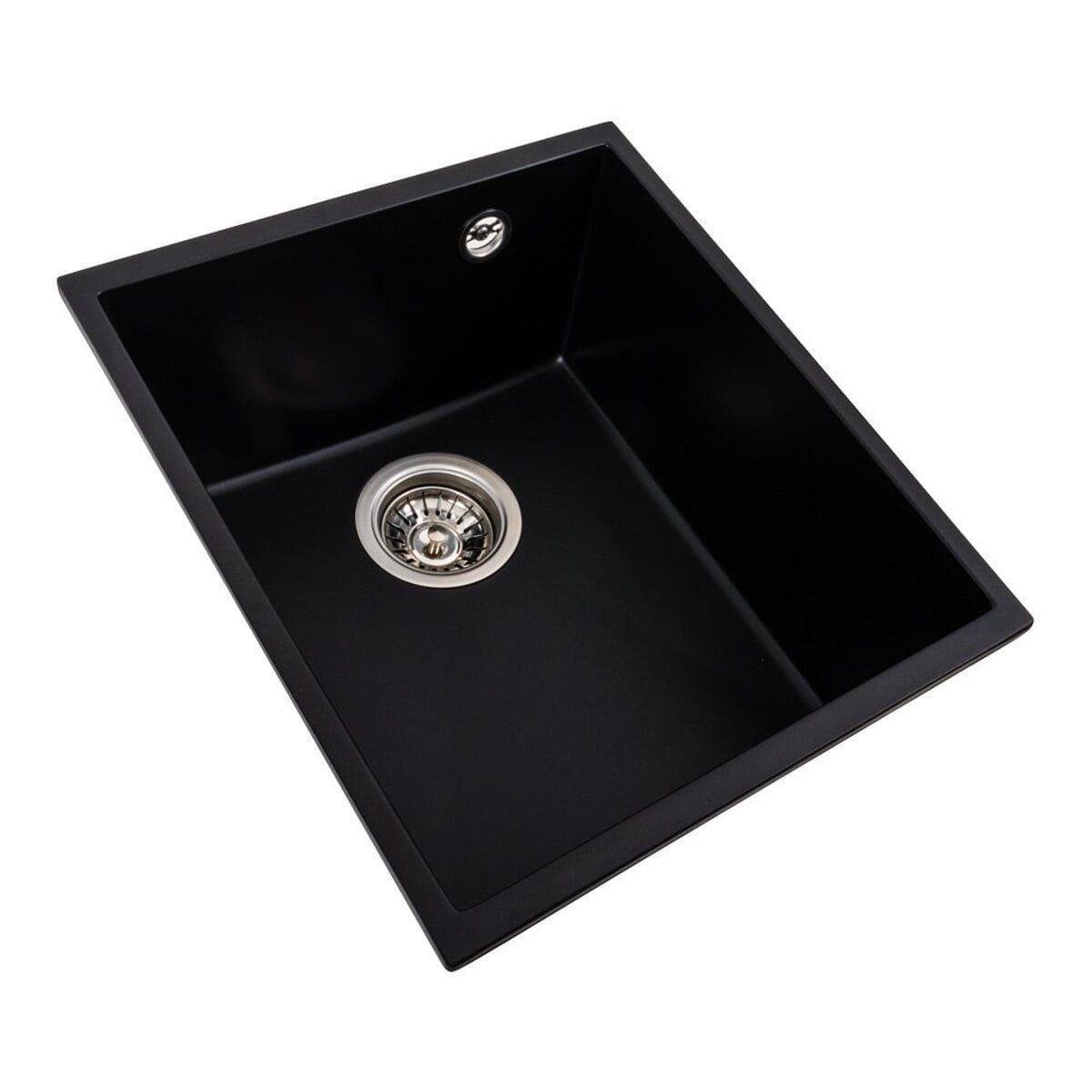 Мойка гранитная Valeso Roxy врезная прямоугольная матовая 370х440 мм Черный