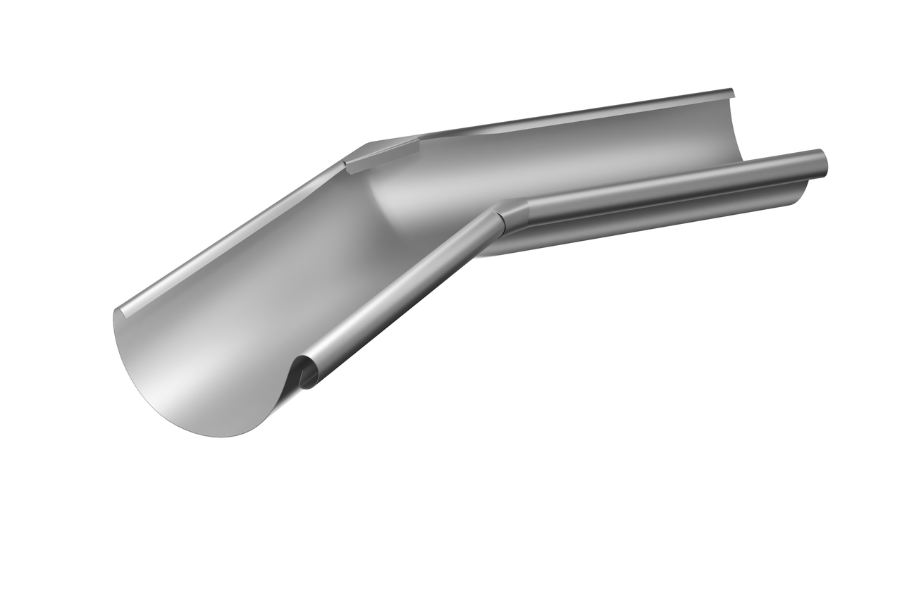 Угол внутренний металлического водостока Forostina 135° 128x87 мм Цинк (05088)