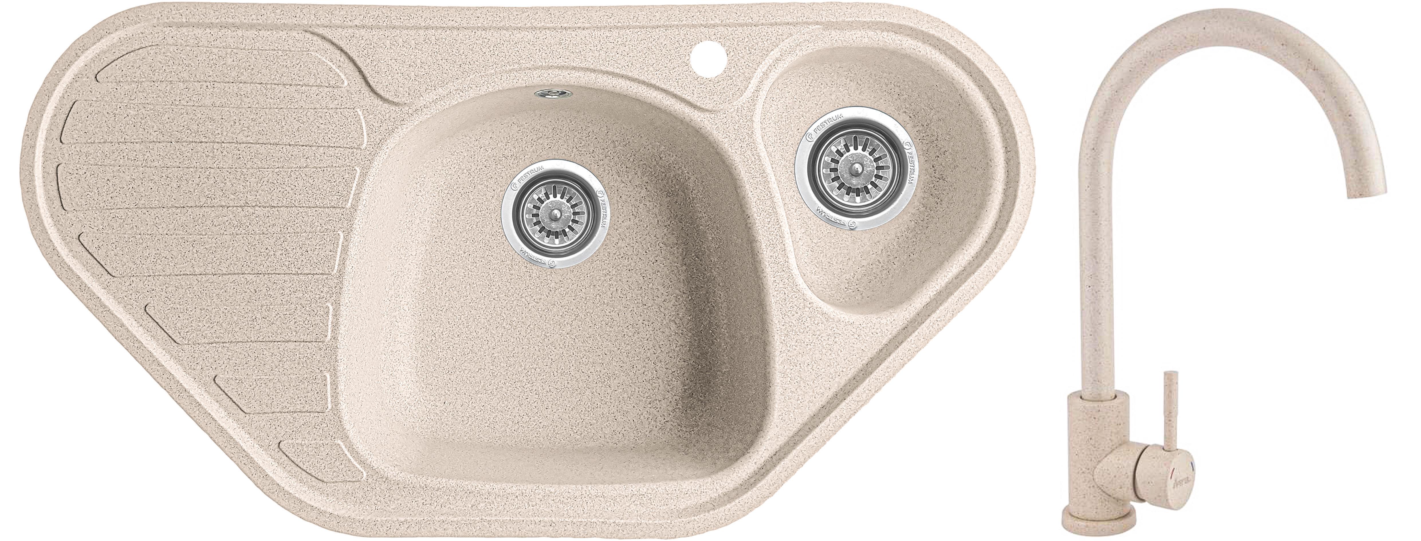 Мойка кухонная Valetti 20R со смесителем 950x500 мм Бежевый Мойка кухонная Valetti 20R со смесителем 950x500 мм Бежевый