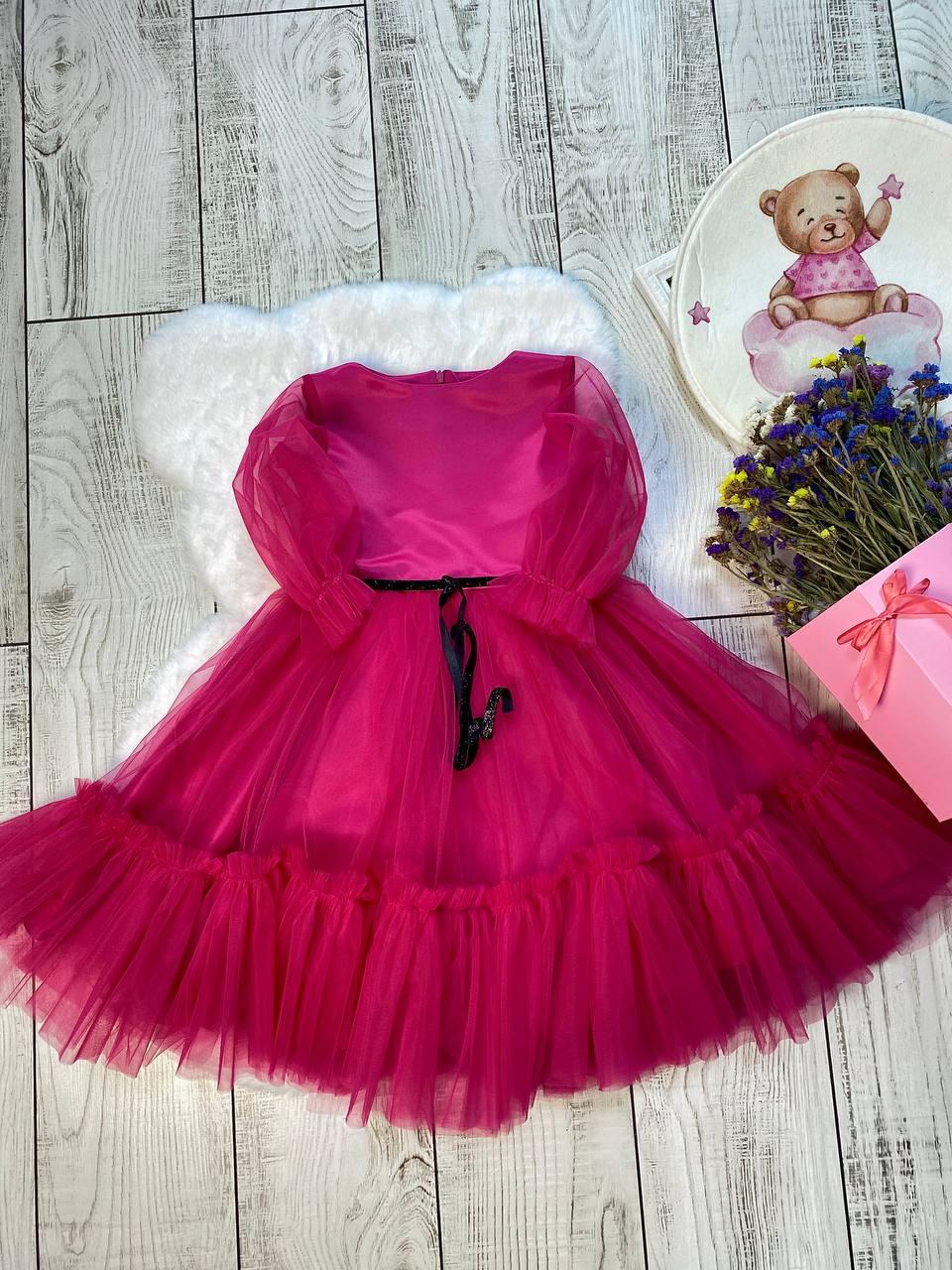 Платье праздничное для девочки 110 см Розовый (2229144758) - фото 4