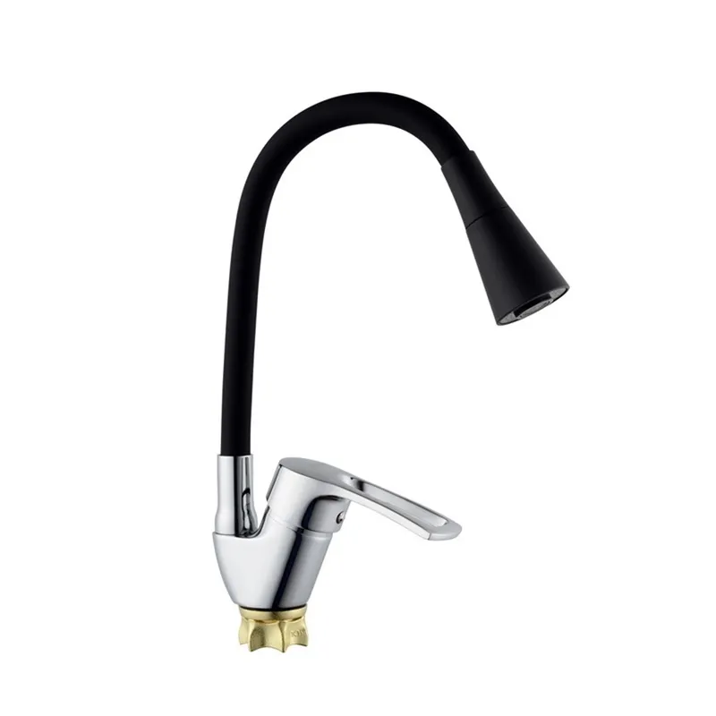 Смеситель для кухни с силиконовым изливом Champion YUB 011-181 Nut Reflector MI6421 из цинка Черный