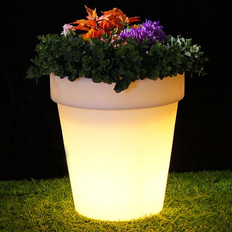 Светильник-горшок уличный цветочный на солнечной батарее с LED подсветкой (MX-00009935)