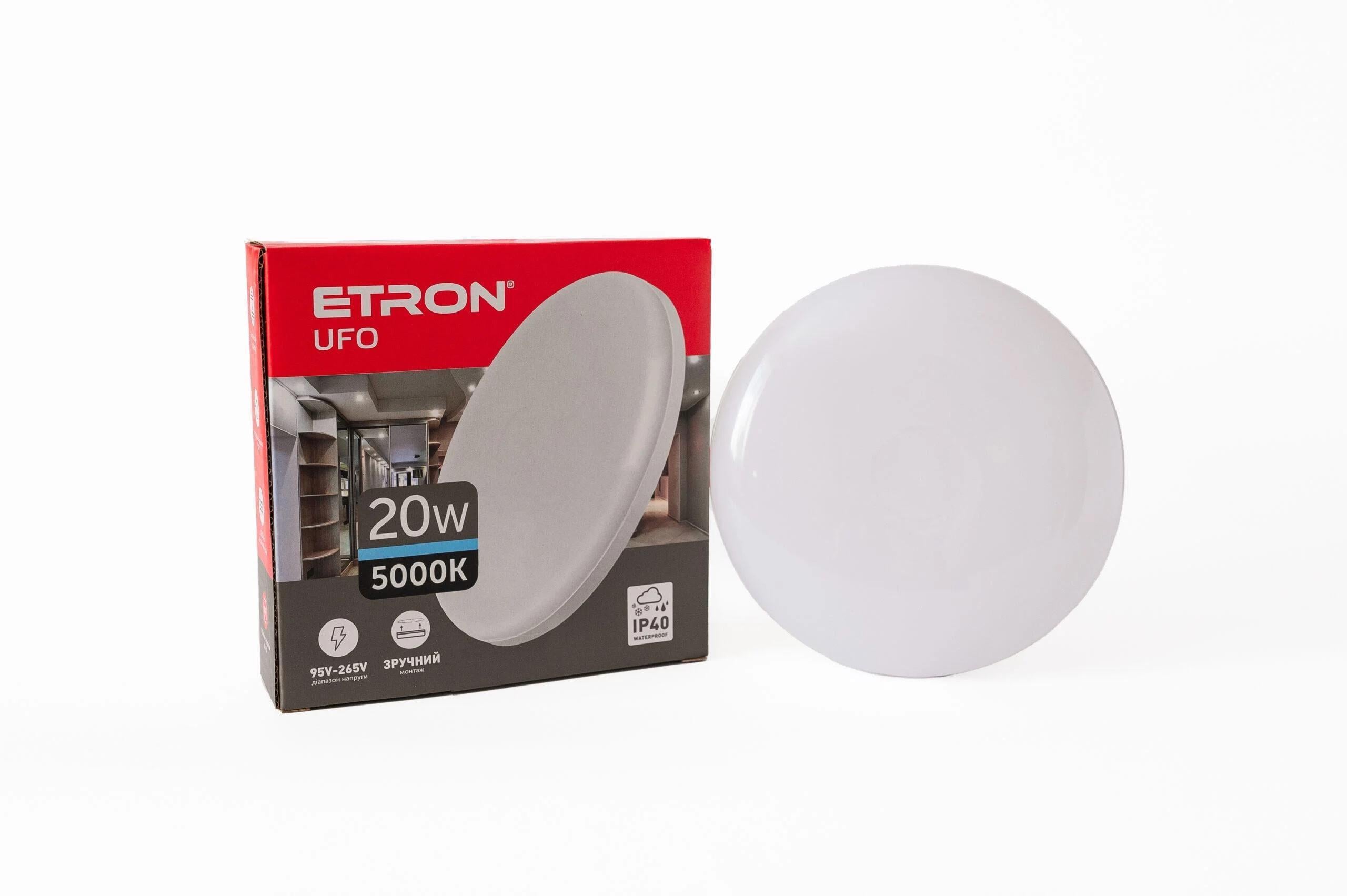 LED-светильник ETRON 1-EIP-908 UFO 20W 5000К IP40 (27552382)