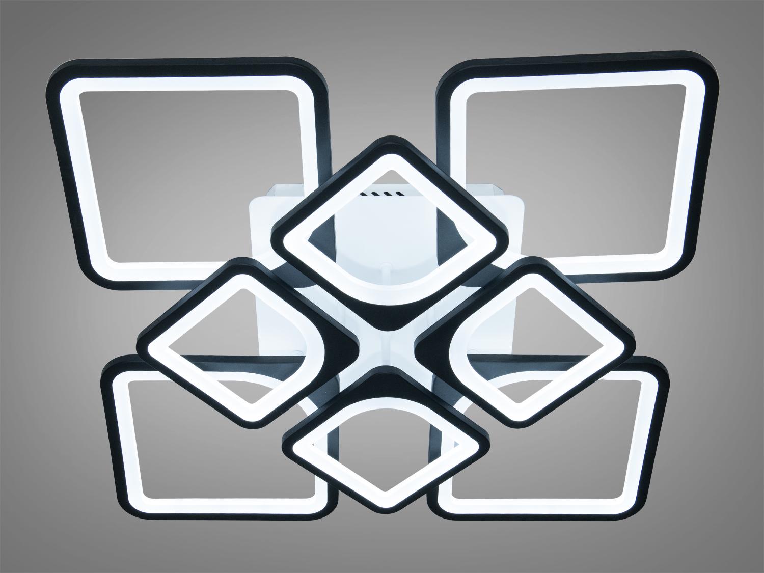 Люстра LED с пультом 135W Черный (H8060/4+4BK)