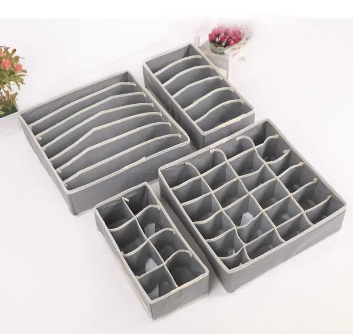 Набор органайзеров для нижнего белья 4 шт. Светло-серый (ОДШ-102-21)