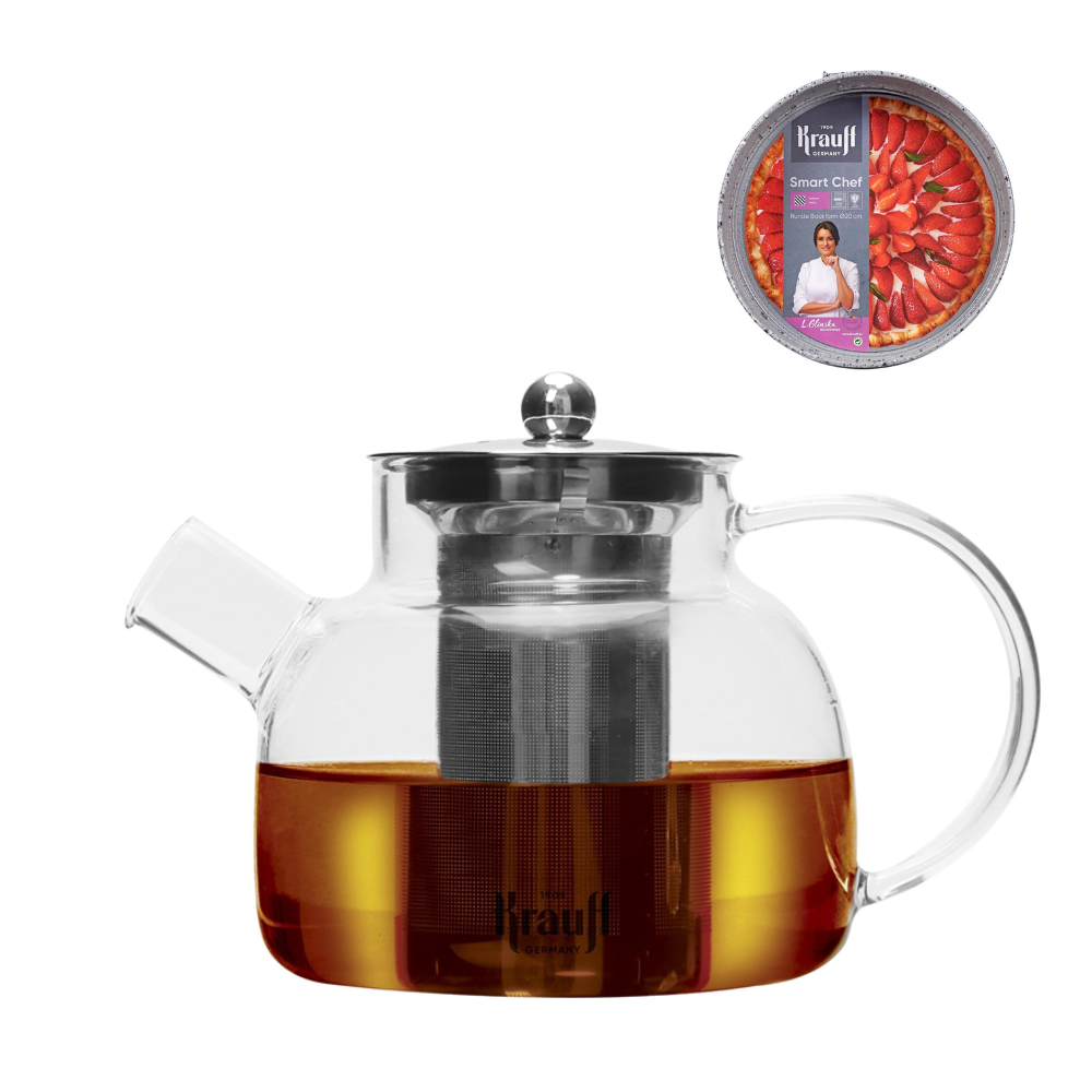 Чайник заварочный Krauff Thermoglas 1 л с формой для выпечки Smart Сhef (55-333-408)