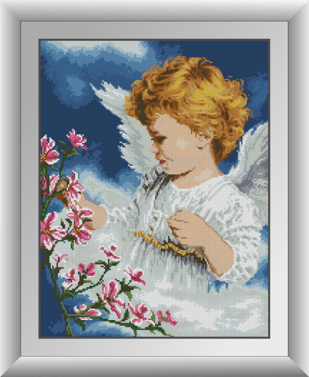 Алмазная мозаика Dream Art Ангел с цветами 40x52 см (DA.30378)