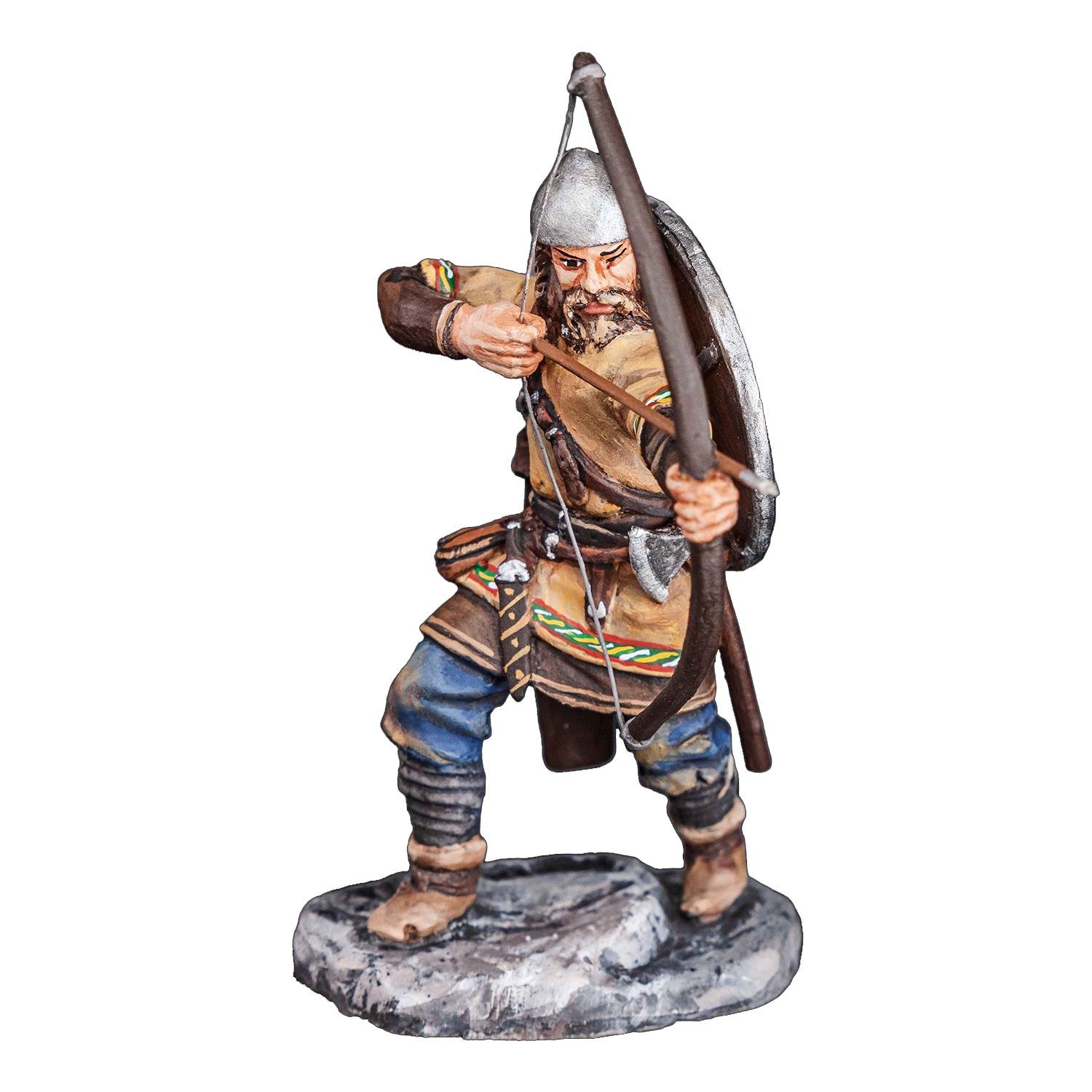 Статуэтка коллекционная раскрашенная Викинг с луком из металла и олова 6,5 см (42000070) - фото 1 Статуэтка коллекционная раскрашенная Викинг с луком из металла и олова 6,5 см (42000070) - фото 1