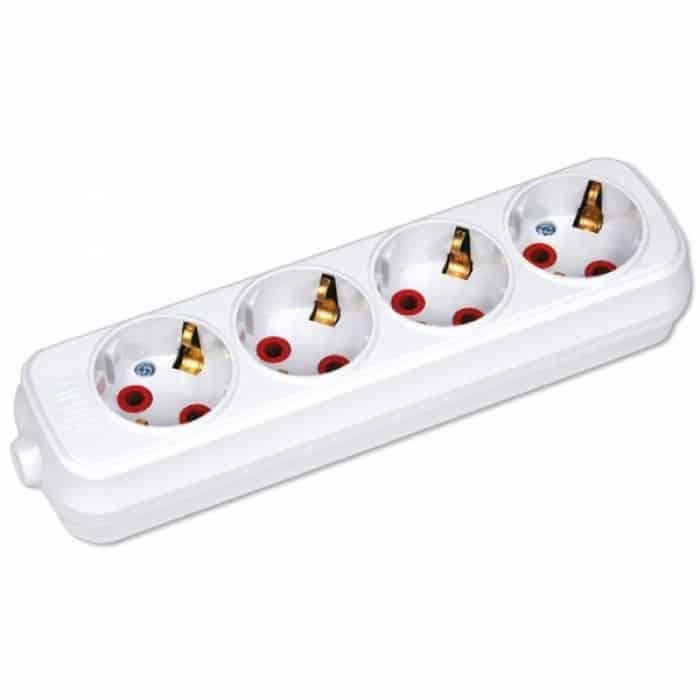 Колодка чотиримісна HOROZ ELECTRIC з заземленням 16A 250V (200-400-401)