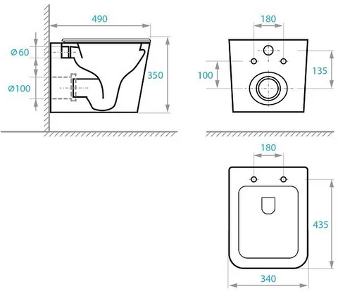 Комплект подвесного унитаза с крышкой Koller Pool Trend Rimless безободковый и инсталляции Grohe Rapid SL 4в1 (3884000G/38732000/TR-0490-RW) - фото 4