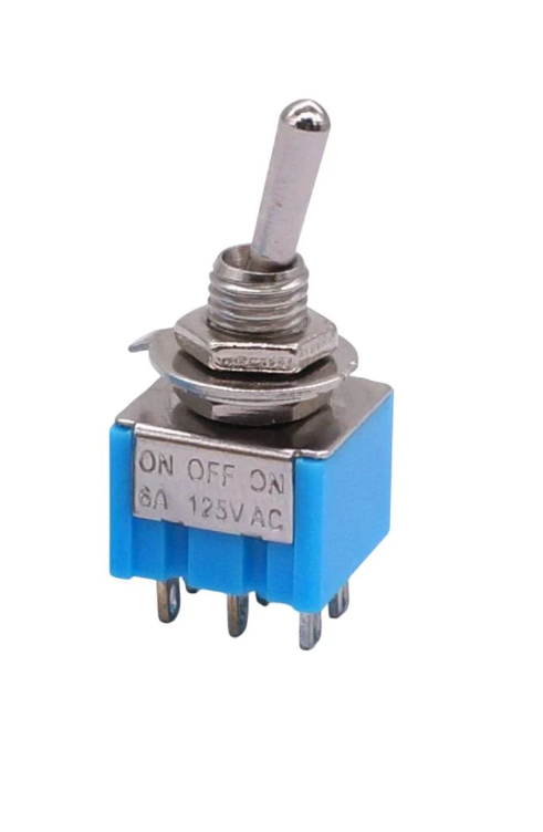 Тумблер 6-х контактный On-Off-On 3A/250V MTS-203 для электронных схем и проектов (00-00026853) Тумблер 6-х контактный On-Off-On 3A/250V MTS-203 для электронных схем и проектов (00-00026853)
