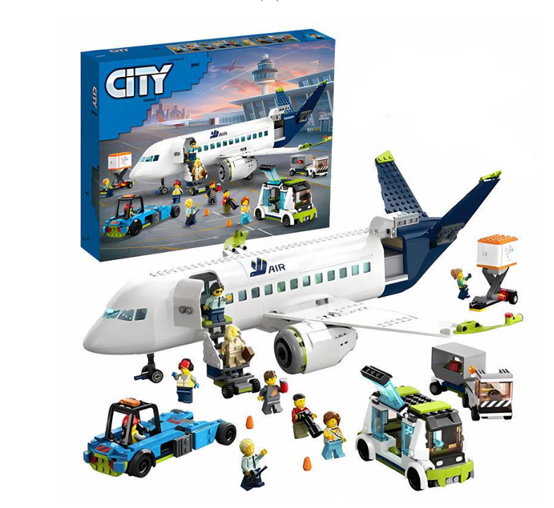 Конструктор дитячий City пасажирський літак в аеропорту 913 деталей Різнокольоровий (30308528)