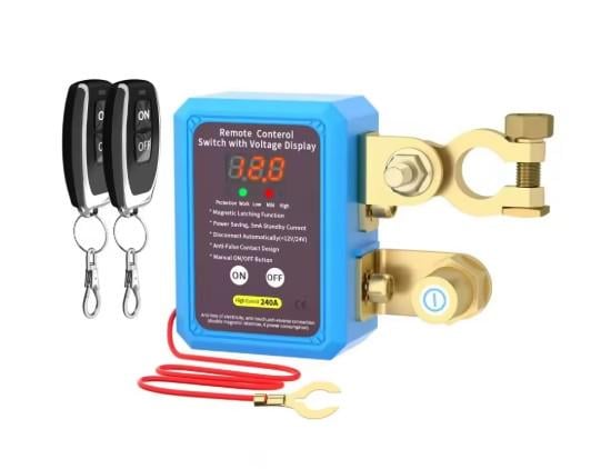 Выключатель аккумулятора со светодиодным дисплеем и дистанционным управлением 240A 12V (671337) Выключатель аккумулятора со светодиодным дисплеем и дистанционным управлением 240A 12V (671337)