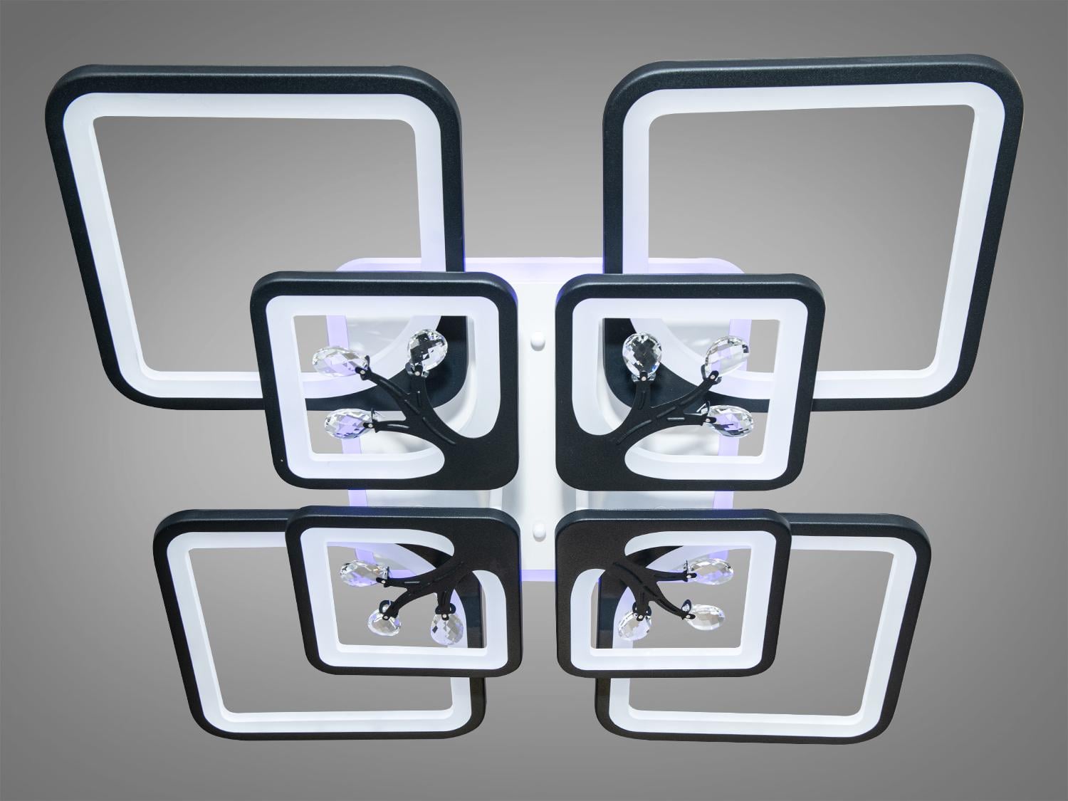 Люстра LED на потолок с димером и цветной подсветкой 190 Вт Черный Люстра LED на потолок с димером и цветной подсветкой 190 Вт Черный