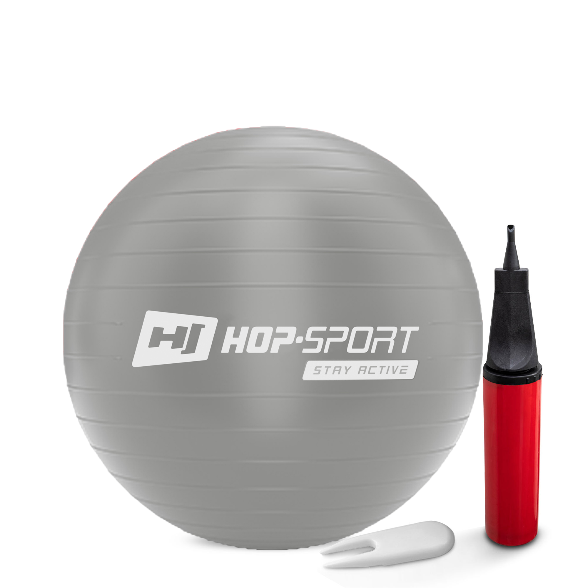 Фитбол Hop-Sport 55 см + насос Серебристый (1846)