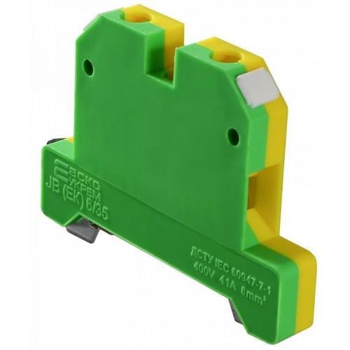 Клемма земляная АСКО-УКРЕМ JB-6/35 на DIN-рейку Желто-зеленый (28680050)