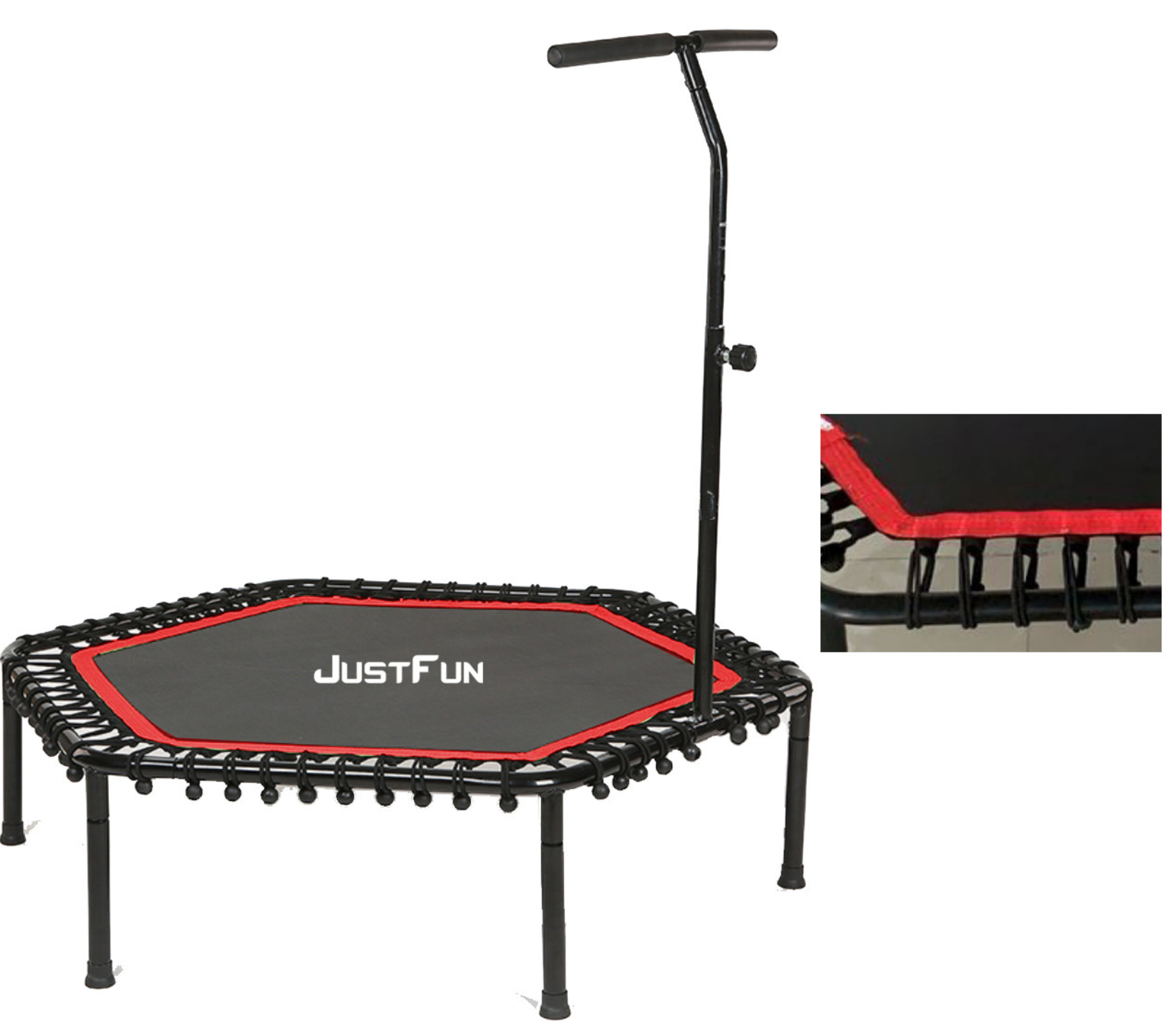 Батут Just Fun Fitness для фитнеса с ручкой 135 см Красный (6909714) - фото 3