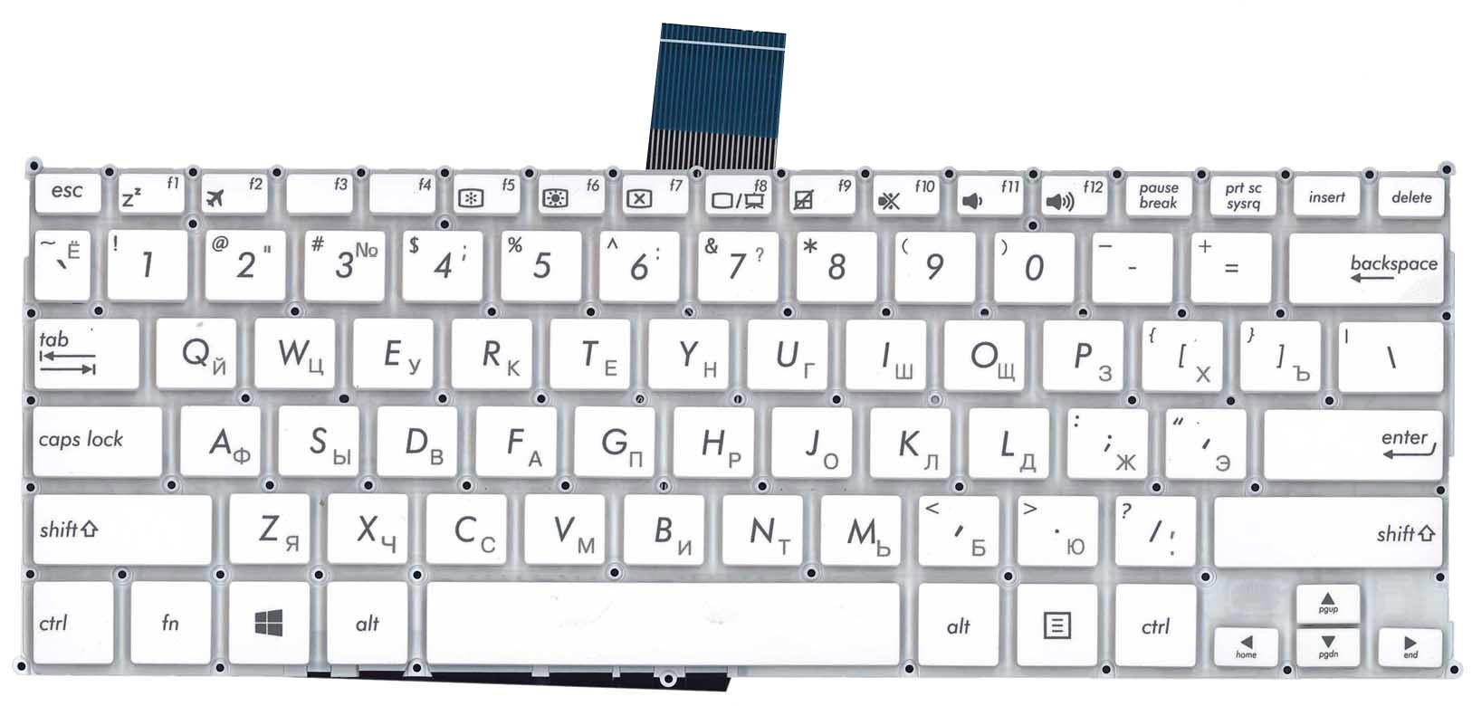 Клавиатура для ноутбука Asus F200CA White