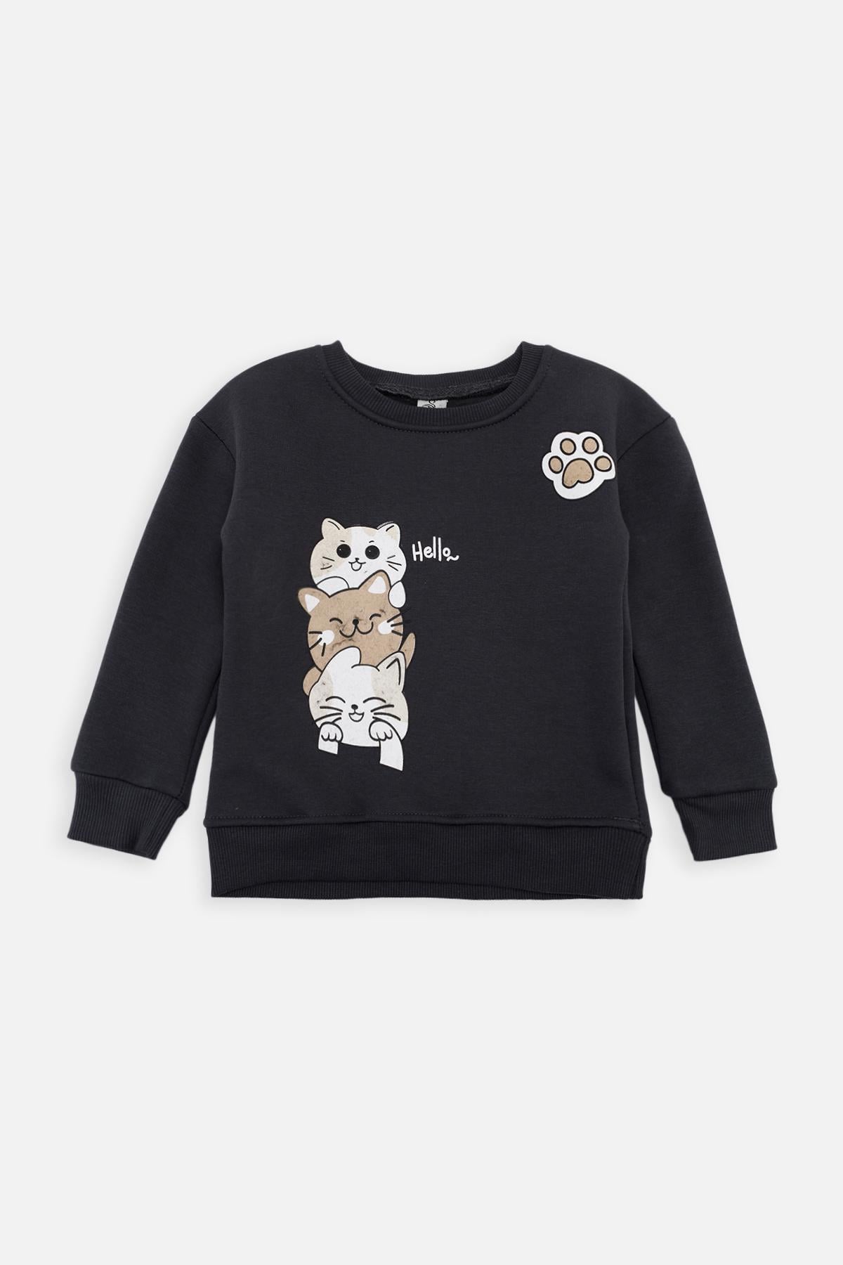 Свитшот для девочки 92 см Графитовый (SKT001024477)