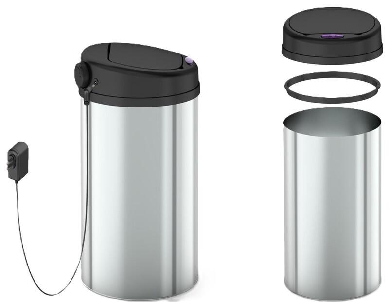 Ведро для мусора MIXXUS Premium Ellipse-TC0109 сенсорное 9 л Хром/Черный (OL-MI7083) - фото 7 Ведро для мусора MIXXUS Premium Ellipse-TC0109 сенсорное 9 л Хром/Черный (OL-MI7083) - фото 7