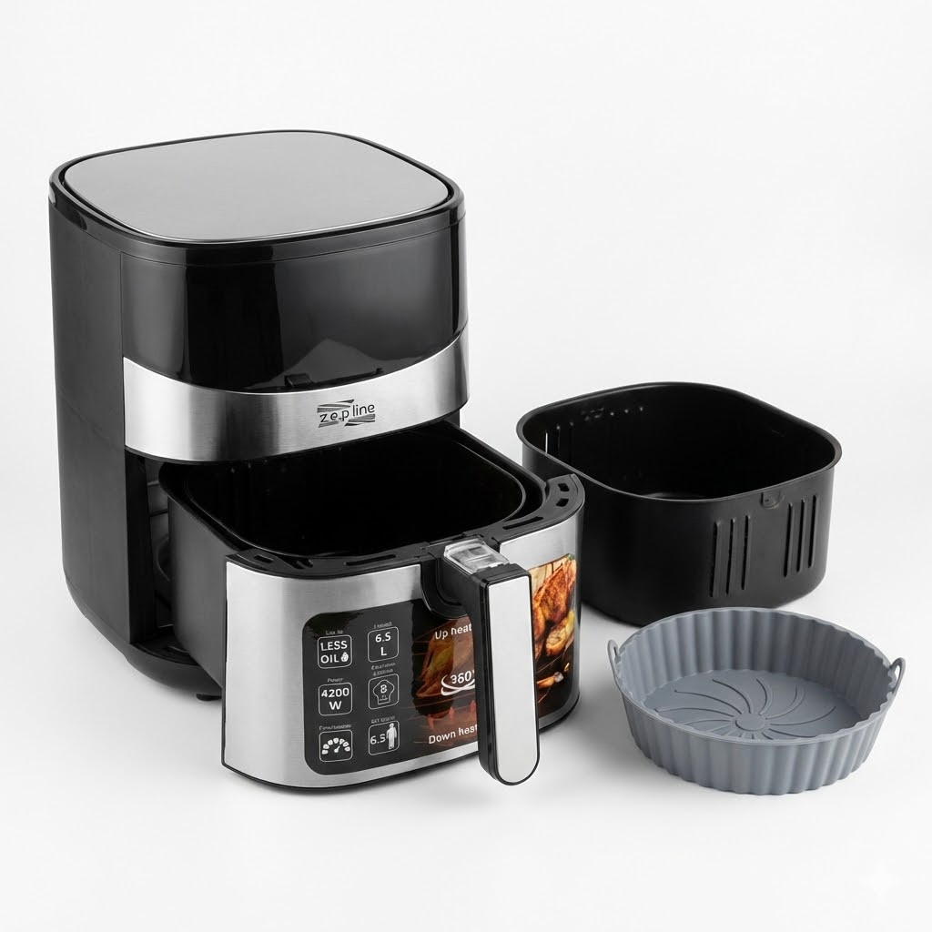 Мультипіч-аерофритюрниця ZepLine ZP-00233 з 2 ТЕНами та сенсорним керуванням з силиконовою формою 6,5 л 4200 Вт (ZP00233)