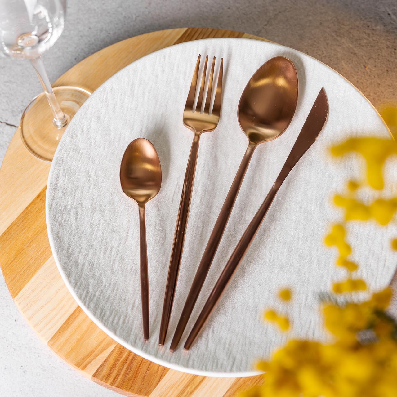 Набор столовых приборов столовый набор на 6 персон 24 пр. Бронзовый