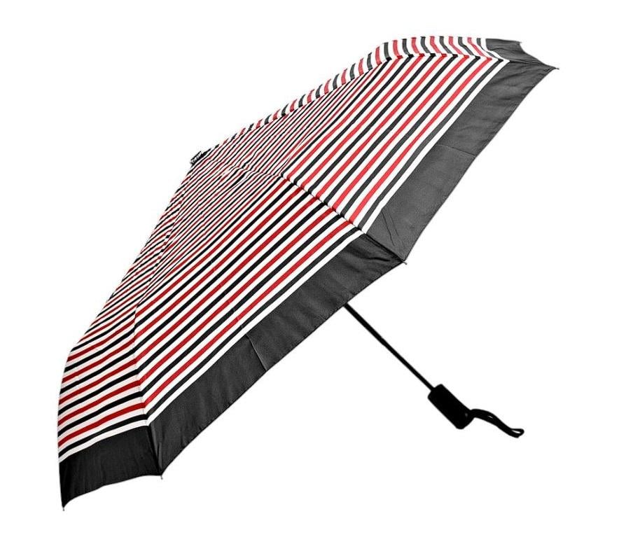 Зонтик складной полуавтомат Stripes 8 спиц купол 110 см Black (30248) Зонтик складной полуавтомат Stripes 8 спиц купол 110 см Black (30248)