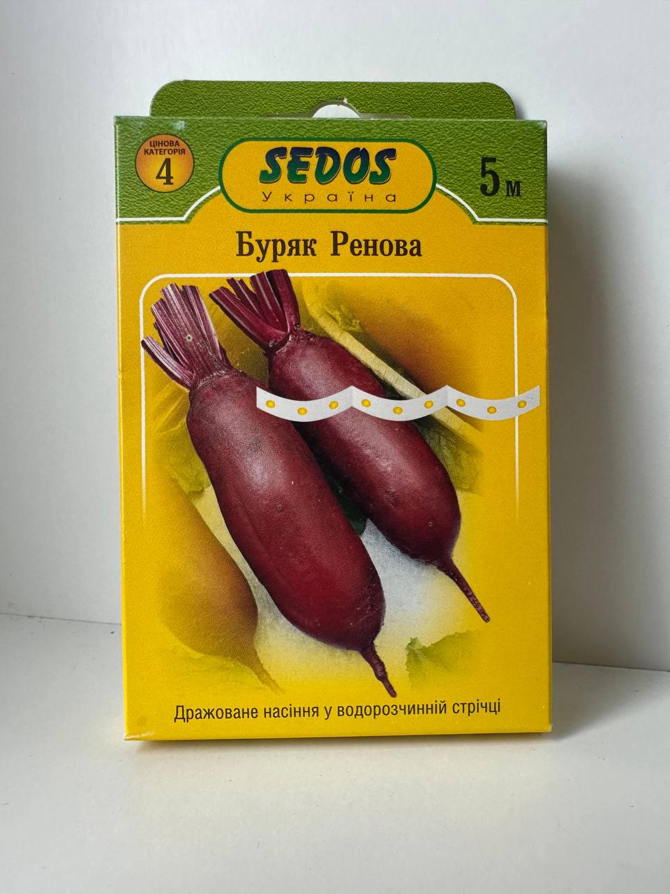 Семена Свекла столовая Sedos Ренова на ленте 5 м 150 семян (974) Семена Свекла столовая Sedos Ренова на ленте 5 м 150 семян (974)