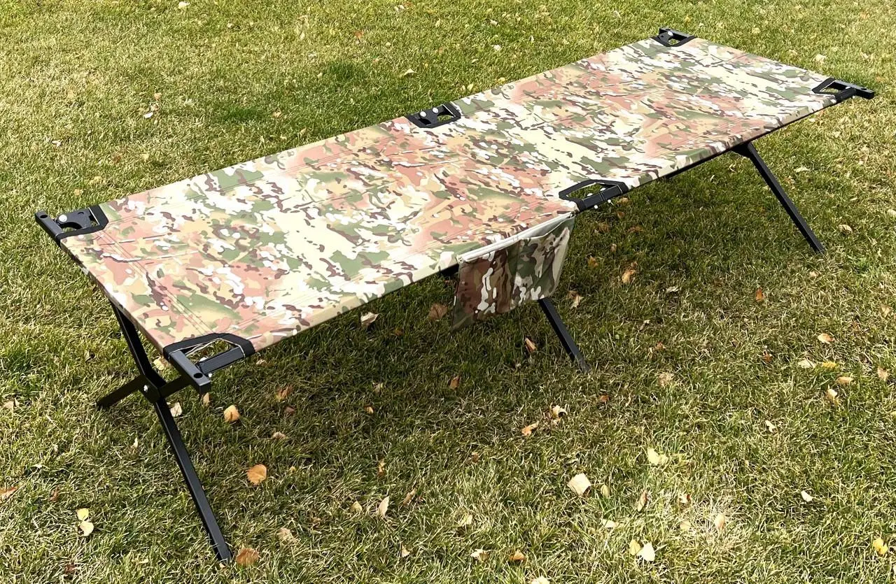 Раскладушка армейская НАТО с карманом XL 200х74 см Мультикам (3308)