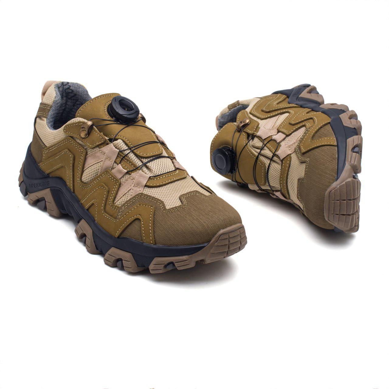 Кросівки чоловічі демісезонні шкіряні с автошнурівкою р. 43 Пісочний