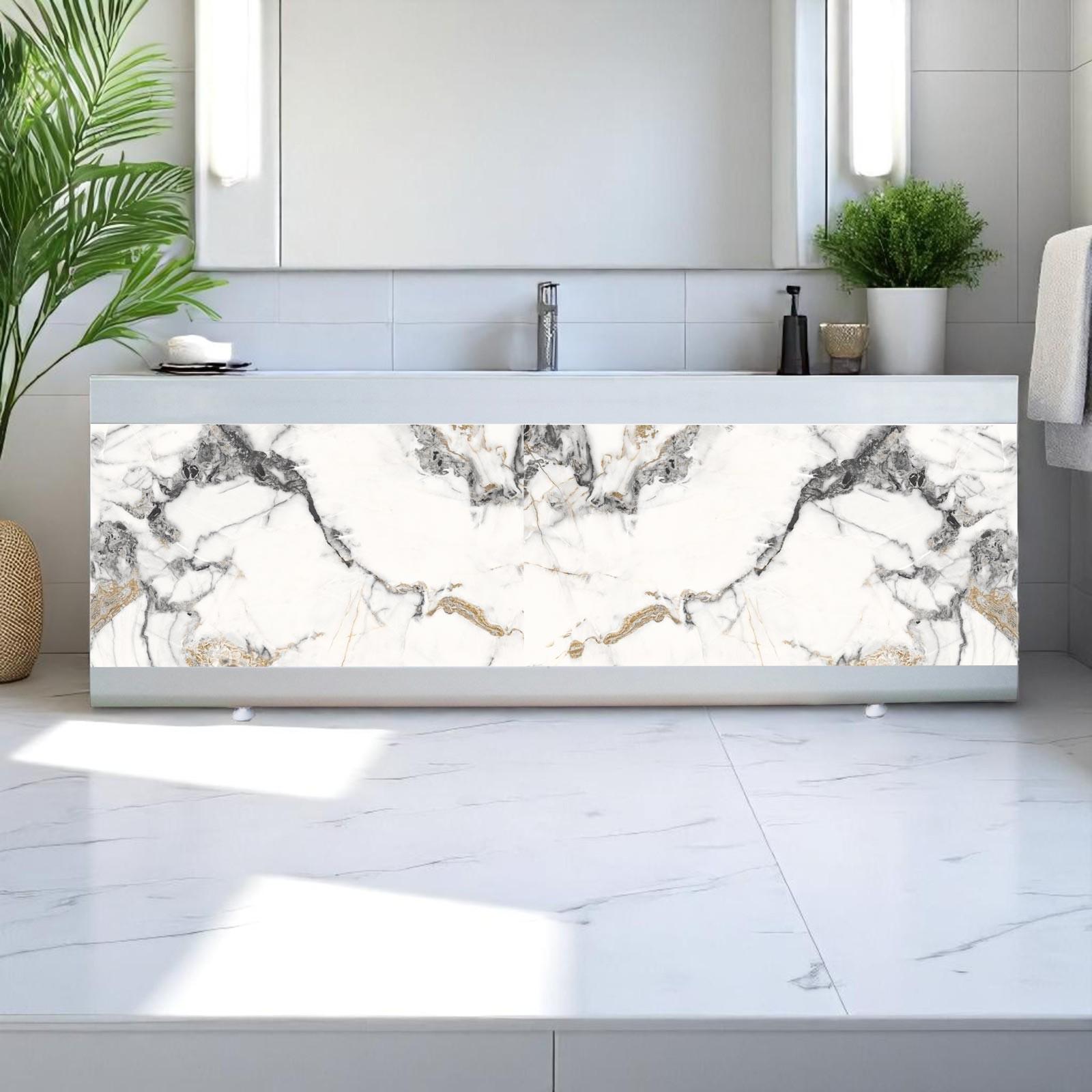 Панель под ванну Мрамор 2025 190 см Белый (2428) - фото 1