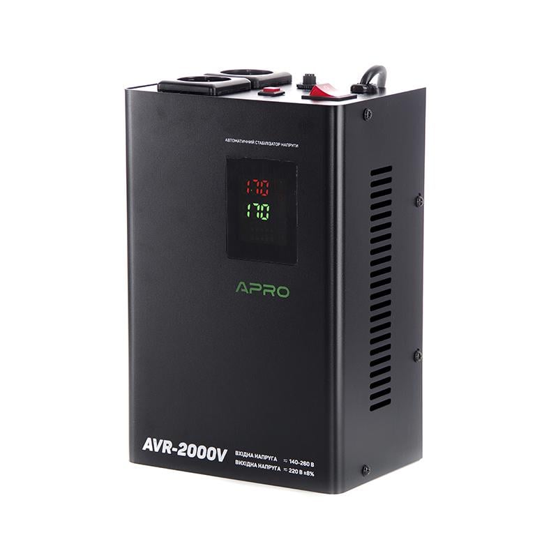 Стабілізатор напруги релейний Apro AVR-2000V підвісний (852019)