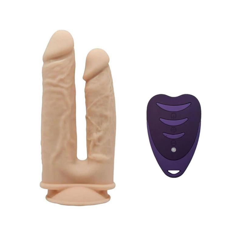 Вибратор для двойного проникновения SilexD Double Gusto Vibro Flesh Model 1 size 8" & 7" 19,5 см Телесный (35681)