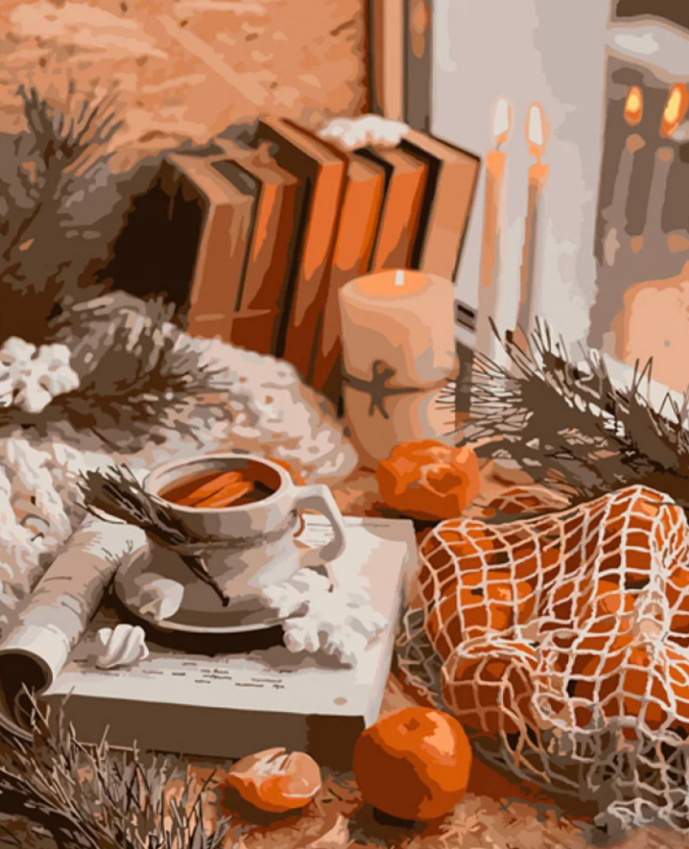 Картина по номерам Strateg Новогодний натюрморт 40x50 см (GS826)