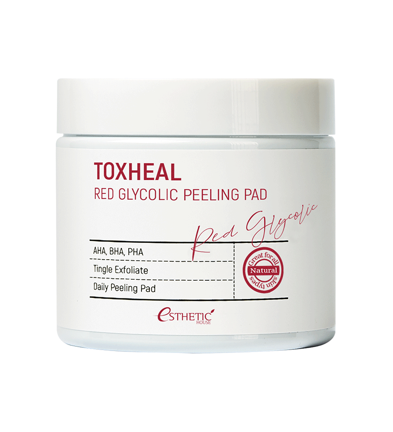 Пилинг-диски для лица очищающие Esthetic House Toxheal Red Glyucolic Peeling Pad 100 шт. (12234)