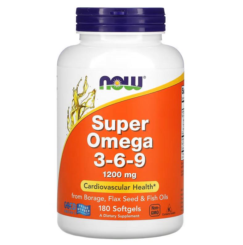 Жирные кислоты Now Foods Super Omega 3-6-9 1200 мг 180 капсул