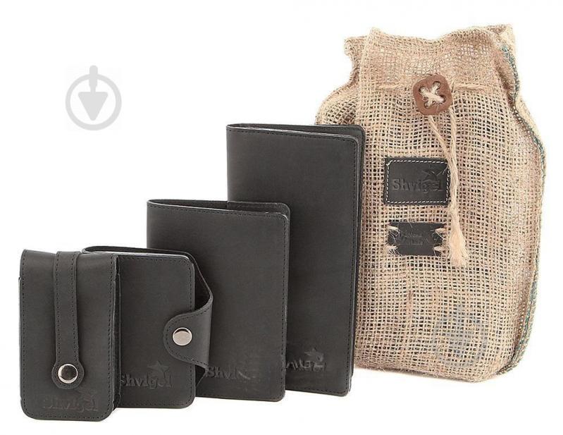 Набор из кожаных аксессуаров SHVIGEL Черный (10080)
