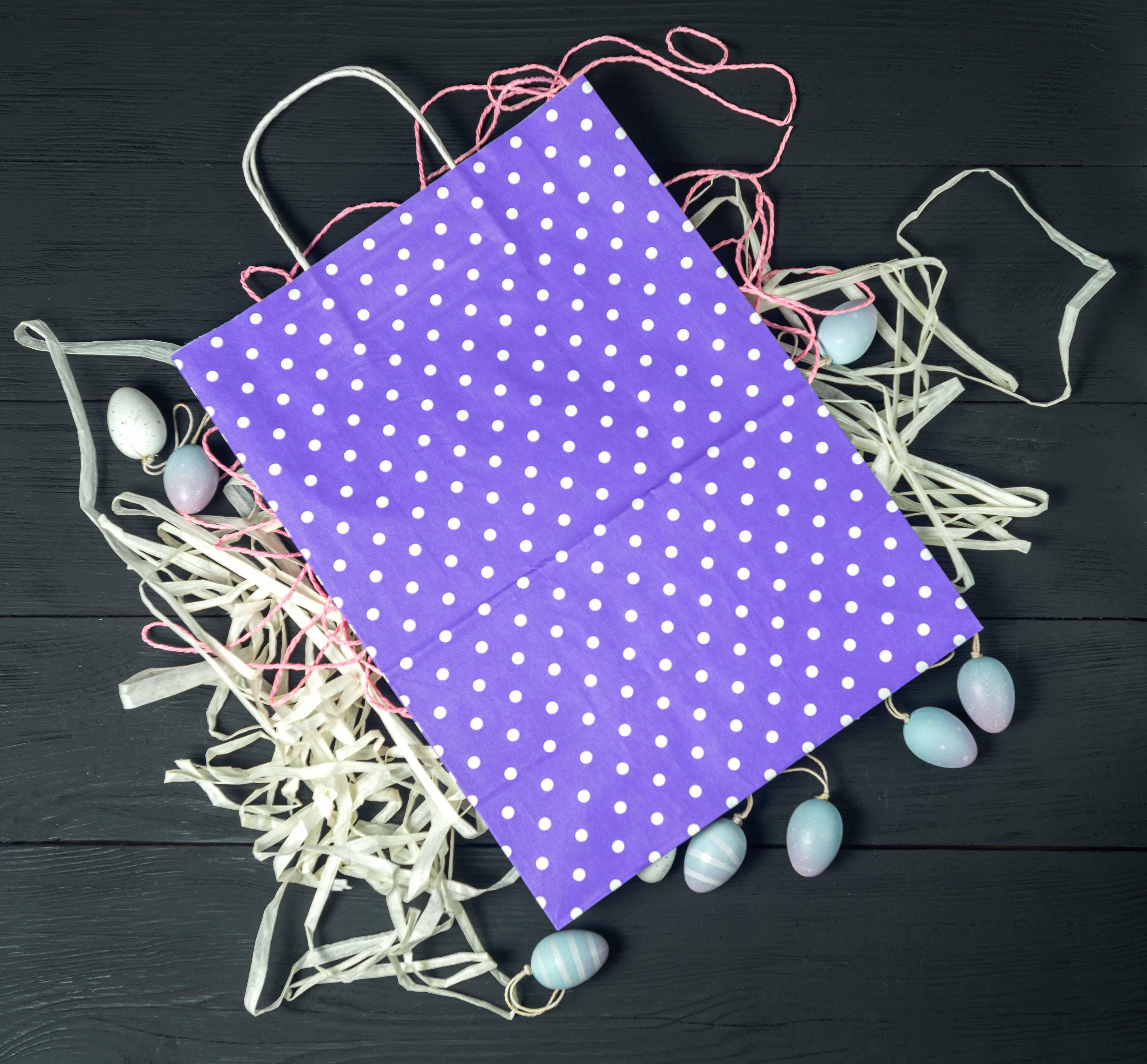 Бумажный пакет с кручеными ручками Eko-kraft 260х150х350 мм 30 шт. Фиолетовый - фото 2