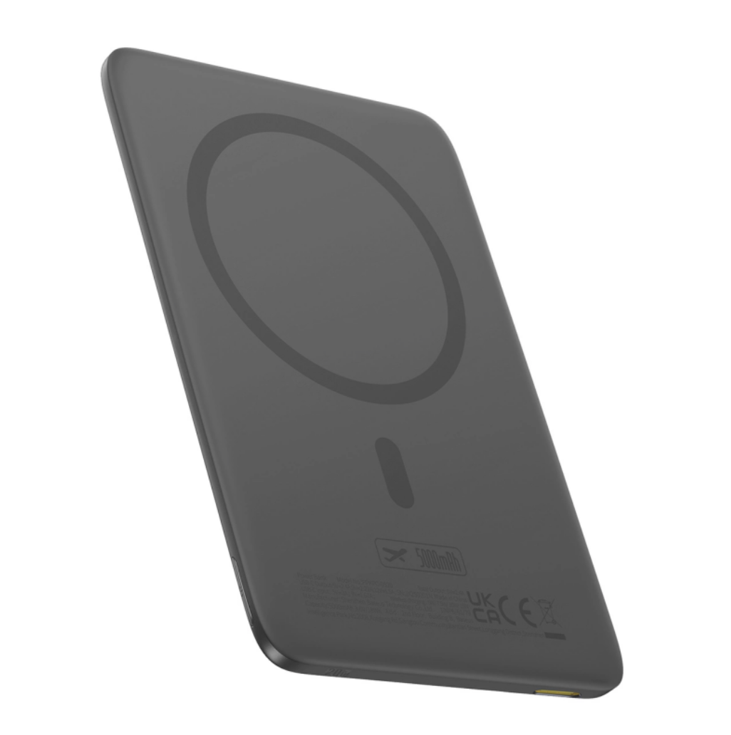 Повербанк ультратонкий BASEUS PicoGo Magnetic 5000 mAh 20W MagSafe беспроводная зарядка с кабелем USB-C Черный